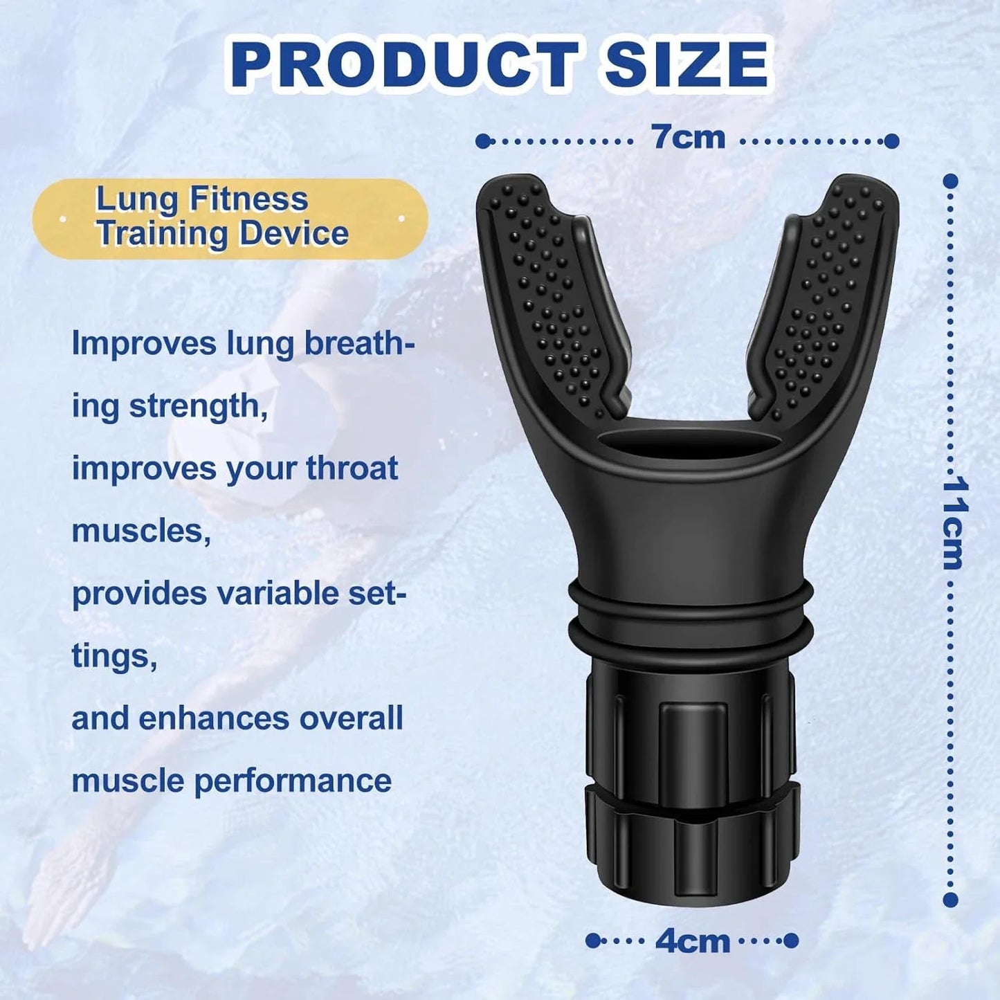 Breathing Trainer Lung Flexer Durable Fitness Exerciser Increases Lung Capacity Breath Adjustable Levels Respiratory Deep Breath