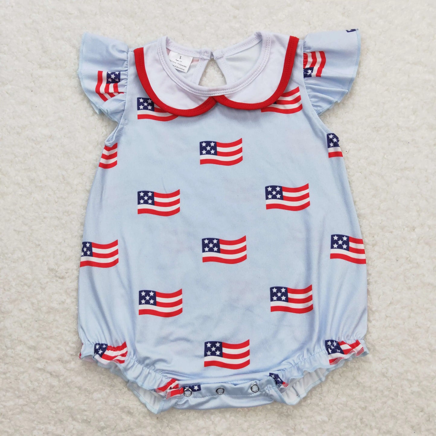 Wholesale Baby Girl Newborn Car Plane Romper Bubble Embroidery Blue Plaid Bow Jumpsuit Kid Toddler Summer One-piece Clothes