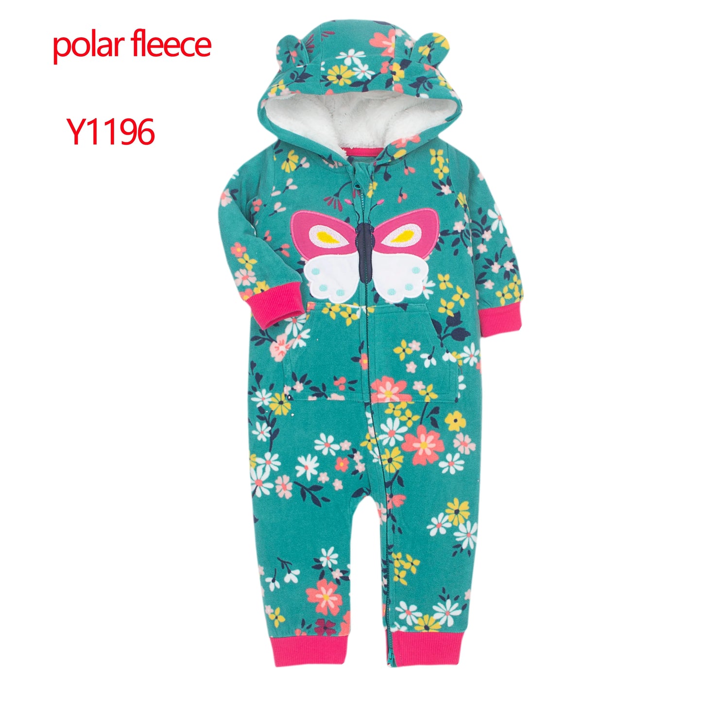 Newborn Infant Baby Boy Romper Winter Polar Fleece Hooded Long-Sleeve Style Warm Overalls Toddler Girls Jumpsuit Baby Clothes