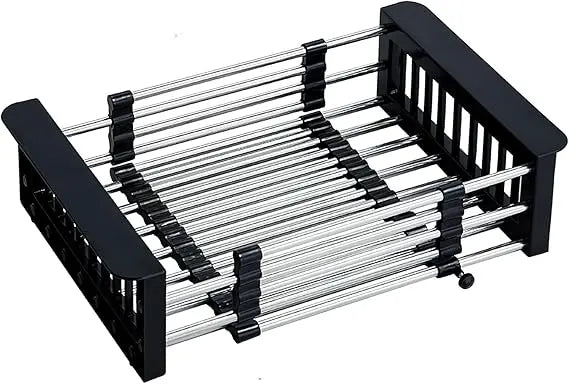 over sink dish drying rack, stainless steel drainer for 11"-19" sinks, kitchen countertop organizer for dishes, vegetables, and