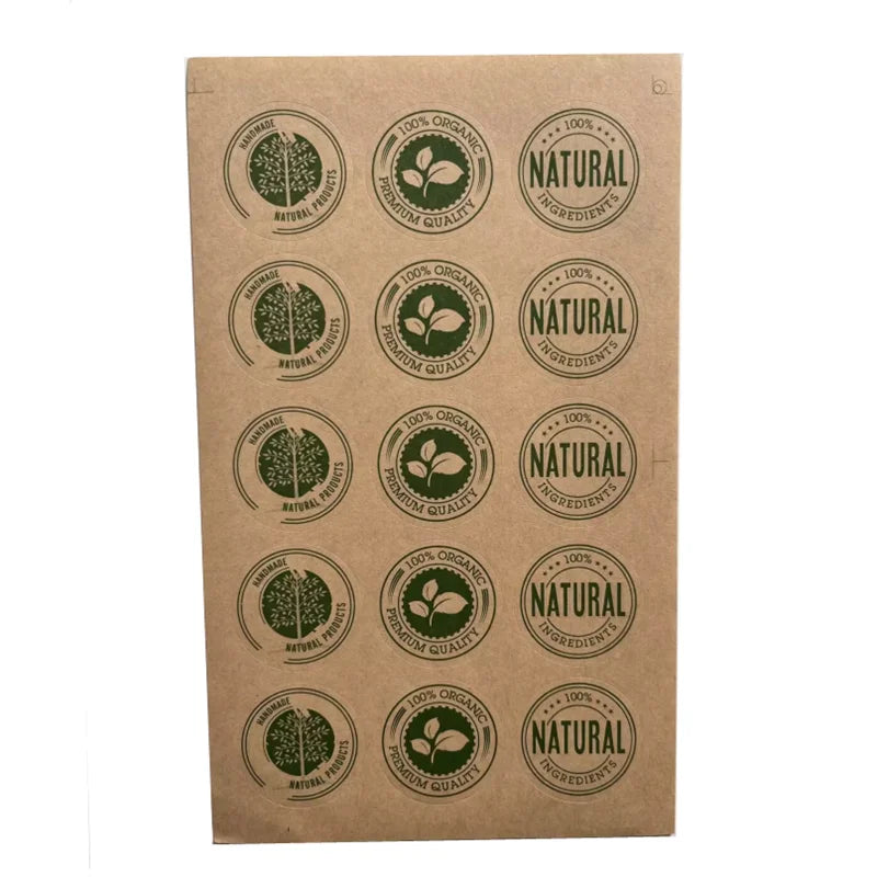 150 Pcs Handmade Natural Product 100% Organic Gift Seal Stickers Wedding Bakery Packaging Label Stickers Baking Decoration