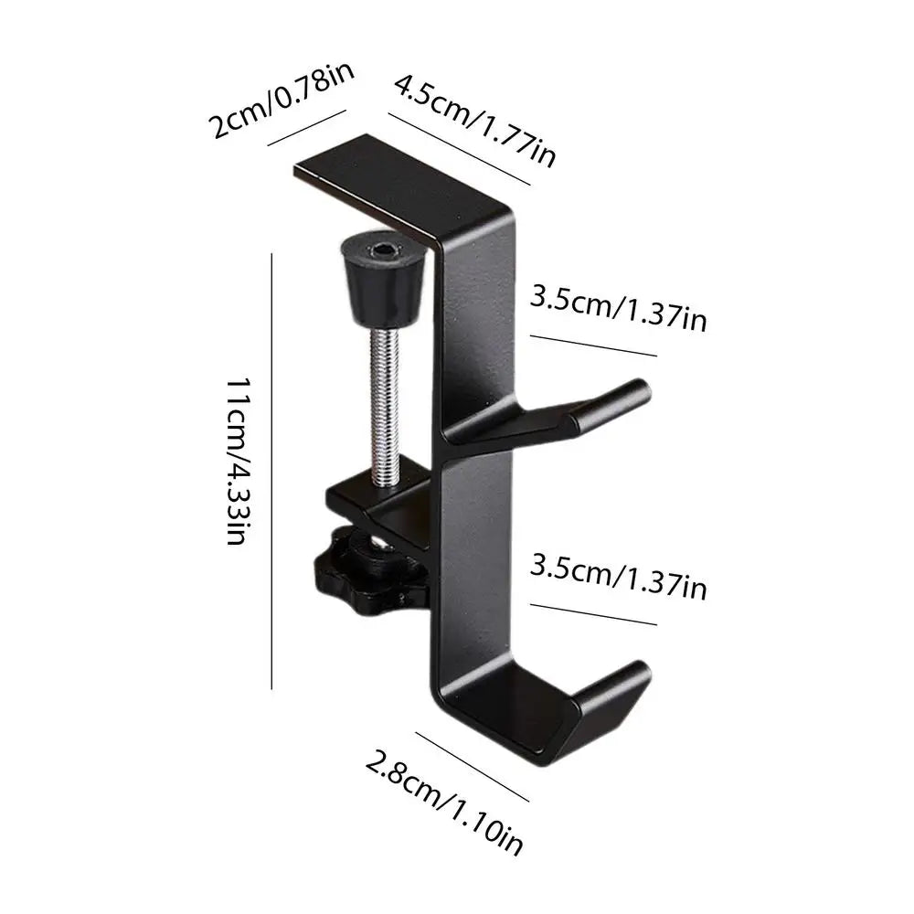 gaming headset support aluminum alloy hang headphones cradle adjustable Headset support Under Desk Headset Rack Holder Bracket