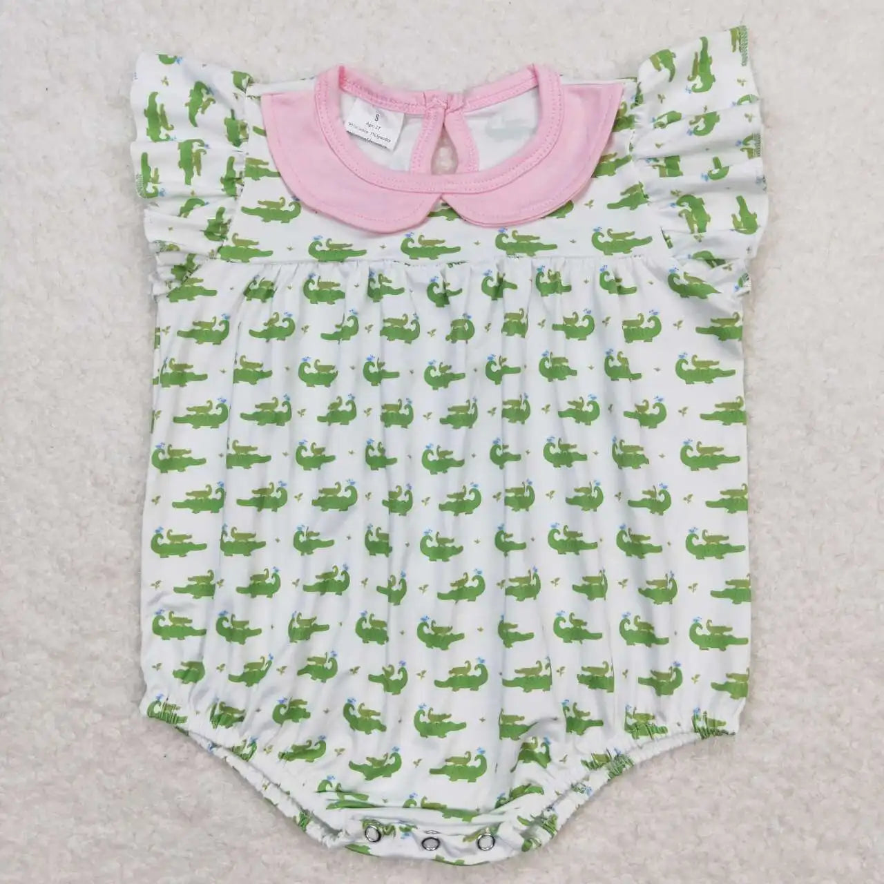 Wholesale Baby Girl Newborn Car Plane Romper Bubble Embroidery Blue Plaid Bow Jumpsuit Kid Toddler Summer One-piece Clothes