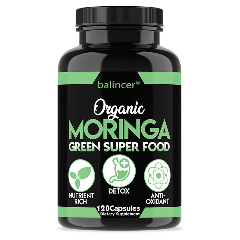 Organic Moringa Supplement - 500 mg, Antioxidant, Nutrient Rich, Supports Improved Immune System, Helps Fight Fatigue,