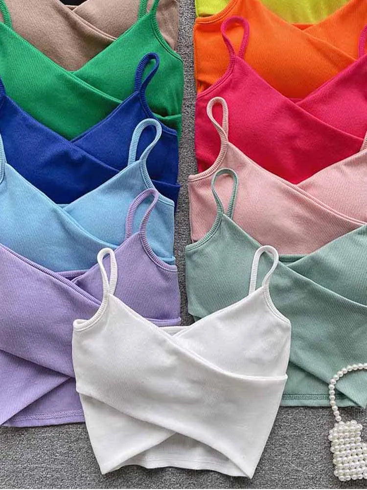  Irregular Casual Sport Camisole Women Strap Design Solid Fashion 2025 Y2K Elegant Ladies Chic Slim Tank Tops