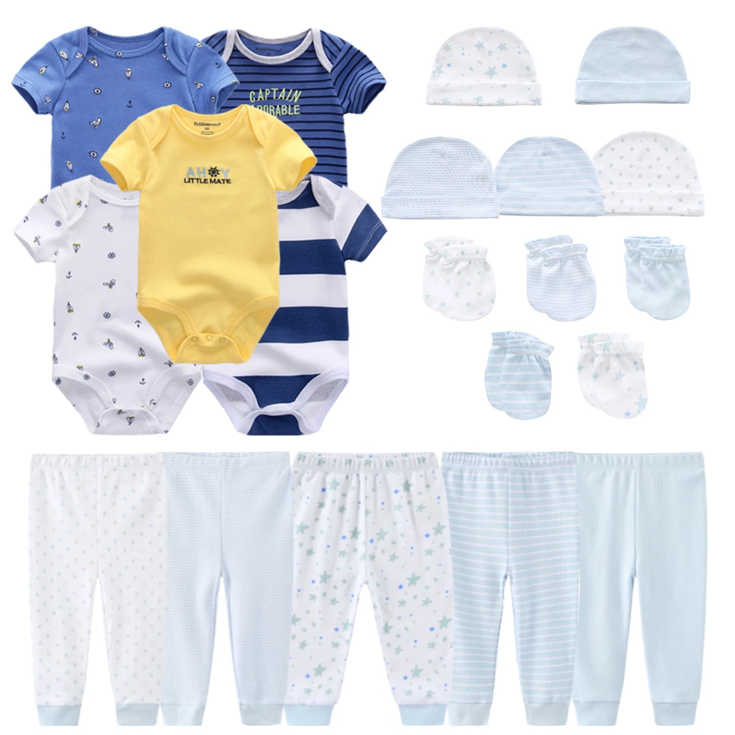 20-Pack Cartoon Cute Newborn Boy Girl Clothing Set Cotton Soft Baby Essential 0-12 Months Infant Outfits Spring Fall Clothes