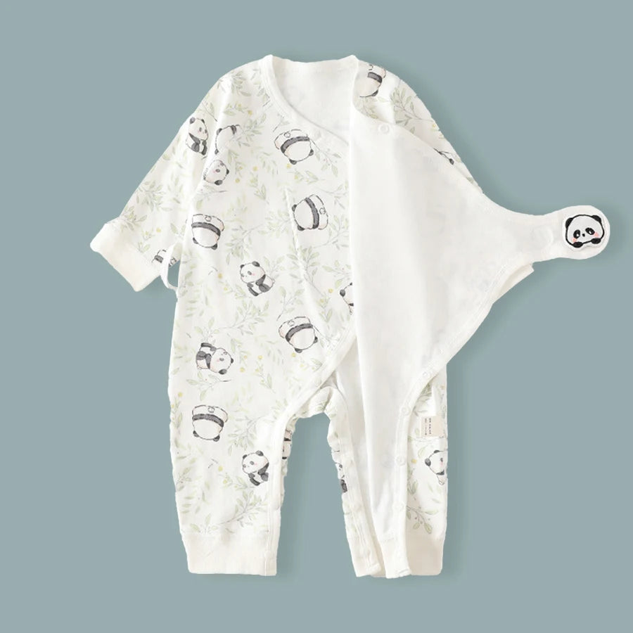 AYNIGIELL Spring Autumn Clothing New 0-6M Cotton Newborn Baby Girl Boy Romper Print Infant Jumpsuit Baby's Inner Clothing