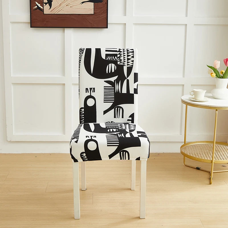 1/2/4/6pcs Dining Chair Slipcovers Stretch Geometric Printed Anti-Slip Chair Cover for Home Hotel Restaurant Banquet Living Room