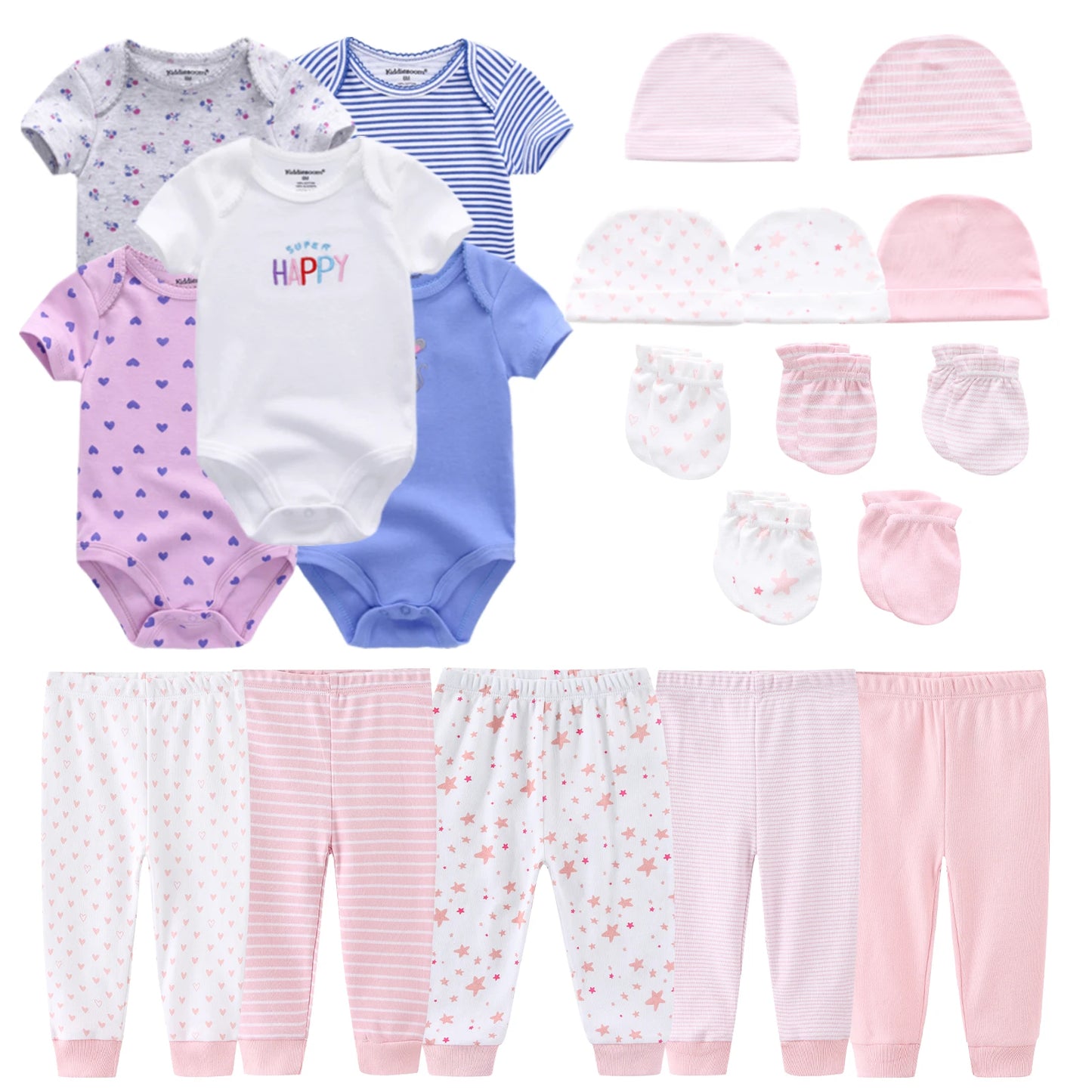 20-Pack Cartoon Cute Newborn Boy Girl Clothing Set Cotton Soft Baby Essential 0-12 Months Infant Outfits Spring Fall Clothes