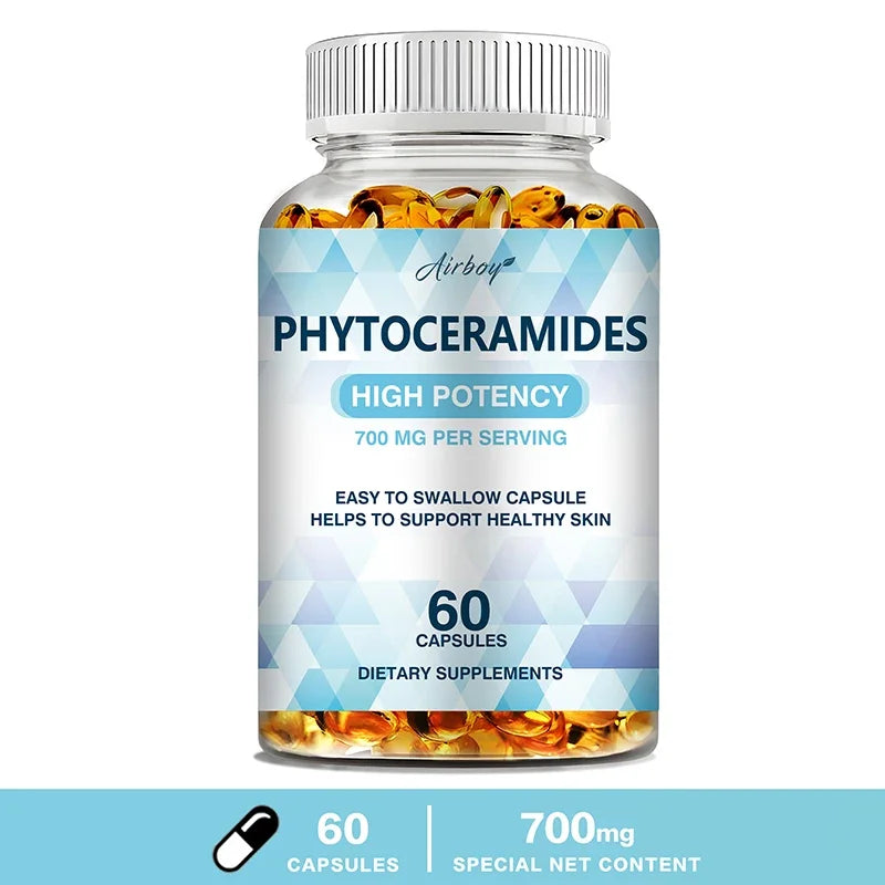 Phytoceramides Capsules - Natural Anti-Aging Skin & Hair Vitamins for Collagen Boost & Rejuvenation