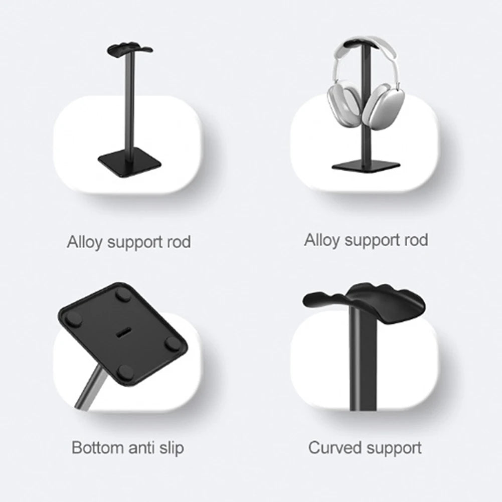 Headphone Display Holder Non-Slip Desk Gaming Headset Holder Stable Aluminum Alloy Curved Support PC Gamer Earphone Accessories