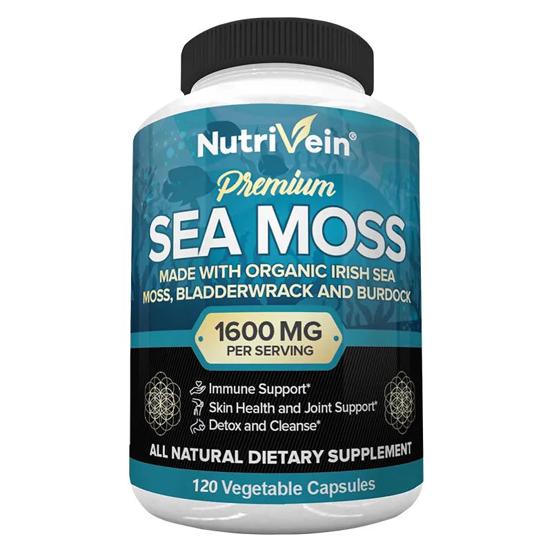 Vegetarian Organic Sea Moss Supports Immune System, Joint Health Intestinal Cleansing Detoxification & Cleansing Skin Supplement
