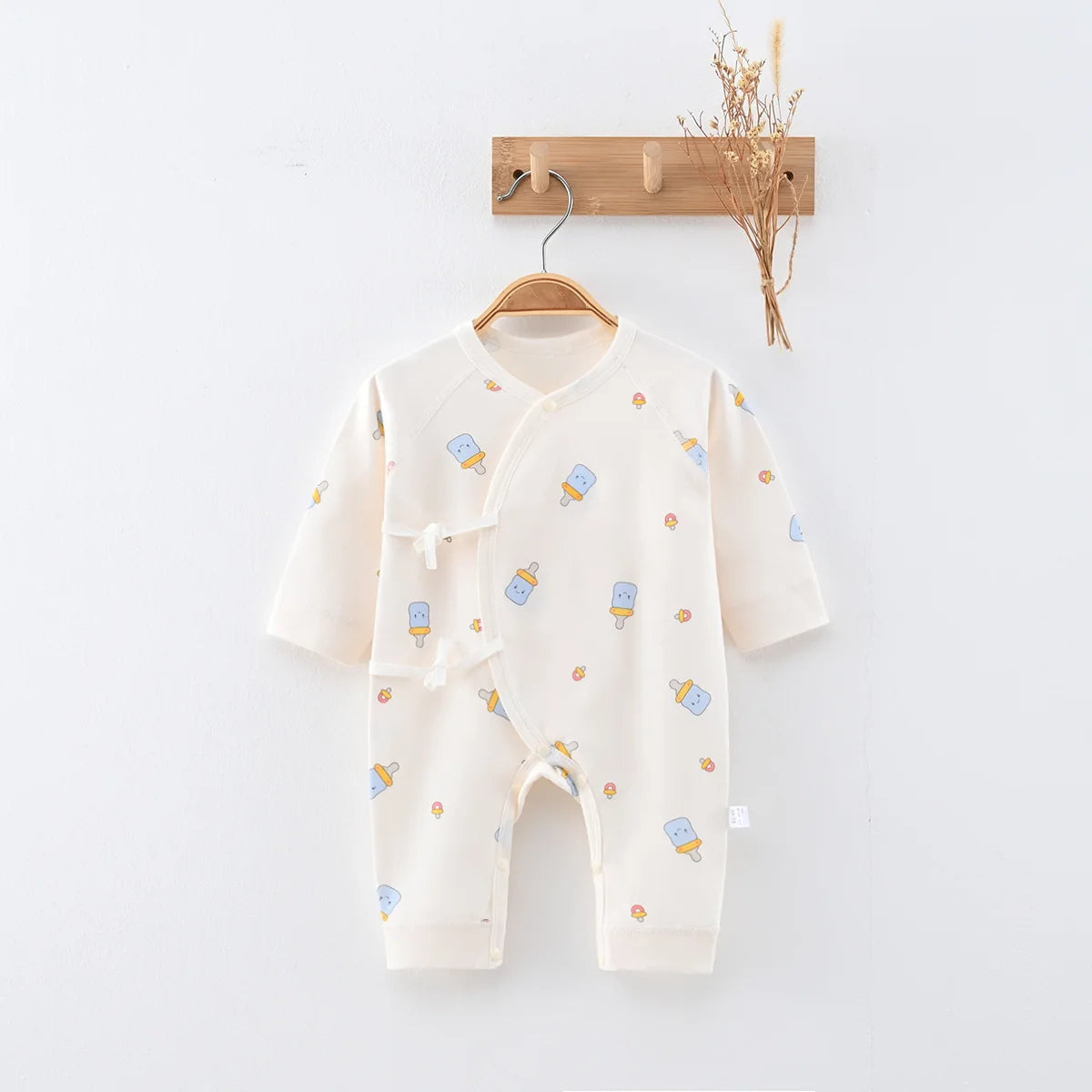 AYNIGIELL Spring Autumn Clothing New 0-6M Cotton Newborn Baby Girl Boy Romper Print Infant Jumpsuit Baby's Inner Clothing