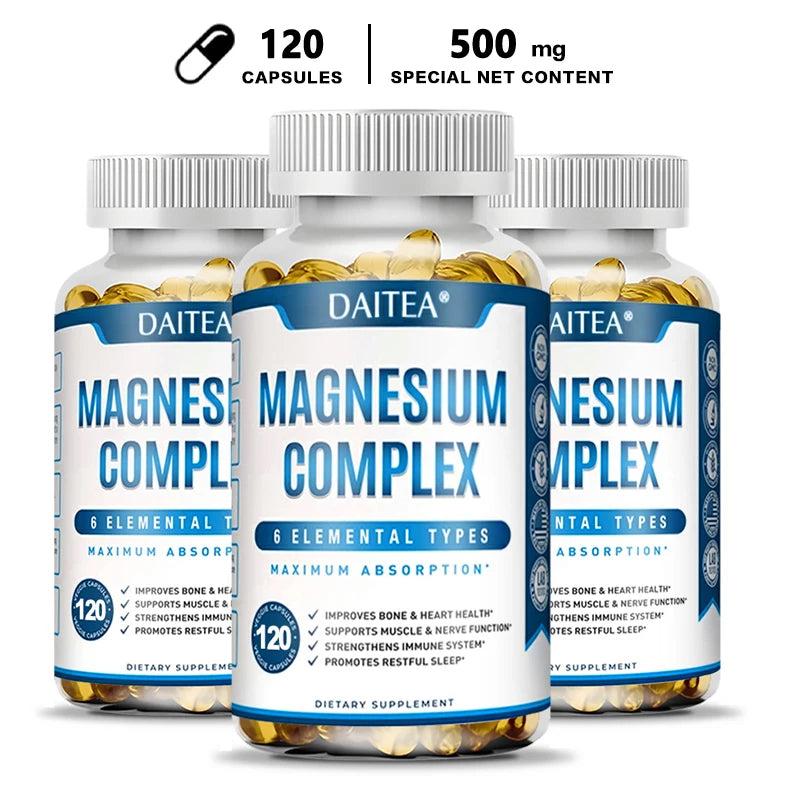 Magnesium Complex Capsules - Bone, Muscle and Heart Health, Sleep Support, Promote Muscle and Nerve Health, Nutrient Metabolism