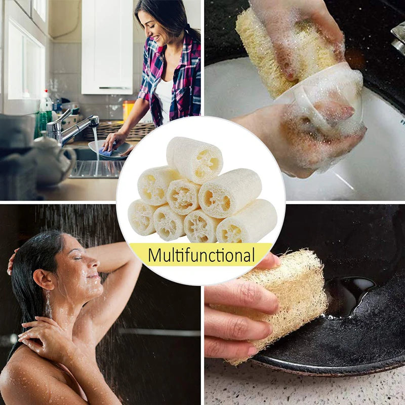 4Pcs/pack Organic Loofahs Loofah Spa Exfoliating Scrubber natural Luffa Body Wash Sponge Remove Dead Skin Made Soap 4 Inch