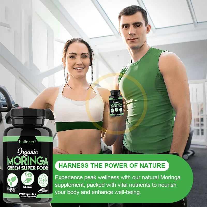 Organic Moringa Supplement - 500 mg, Antioxidant, Nutrient Rich, Supports Improved Immune System, Helps Fight Fatigue,
