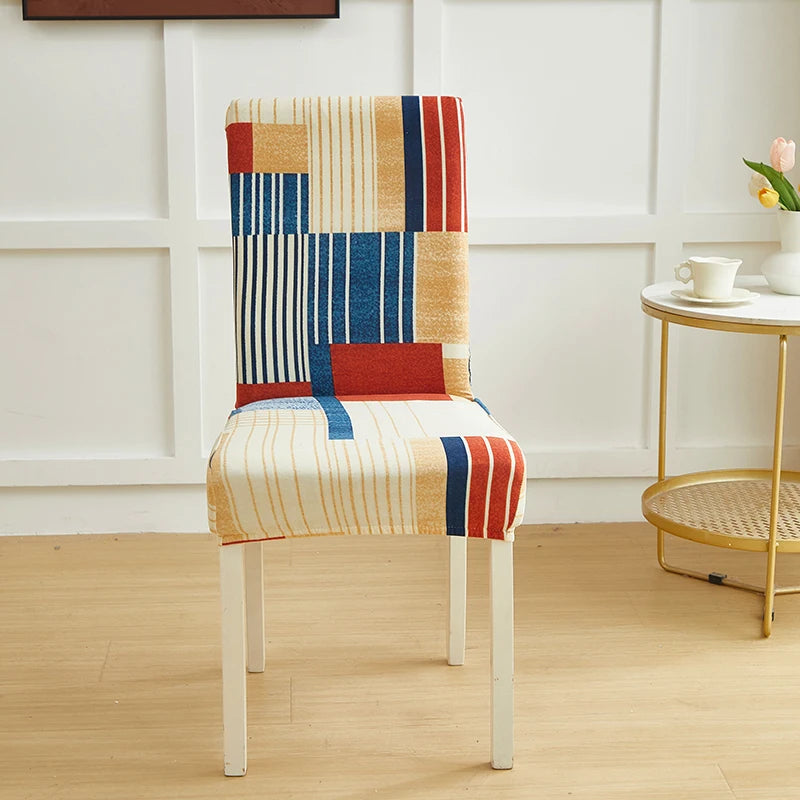 1/2/4/6pcs Dining Chair Slipcovers Stretch Geometric Printed Anti-Slip Chair Cover for Home Hotel Restaurant Banquet Living Room