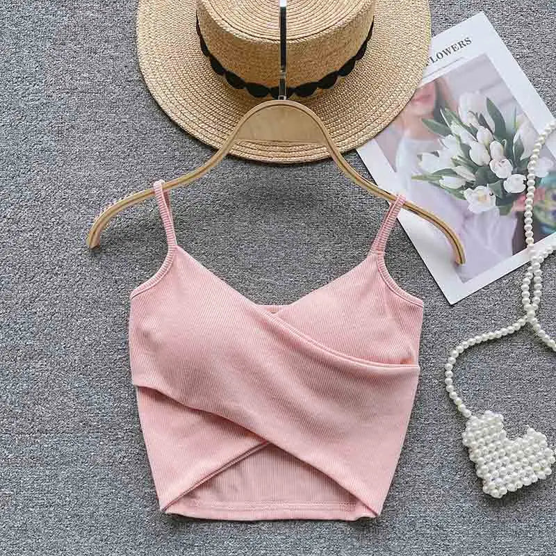  Irregular Casual Sport Camisole Women Strap Design Solid Fashion 2025 Y2K Elegant Ladies Chic Slim Tank Tops