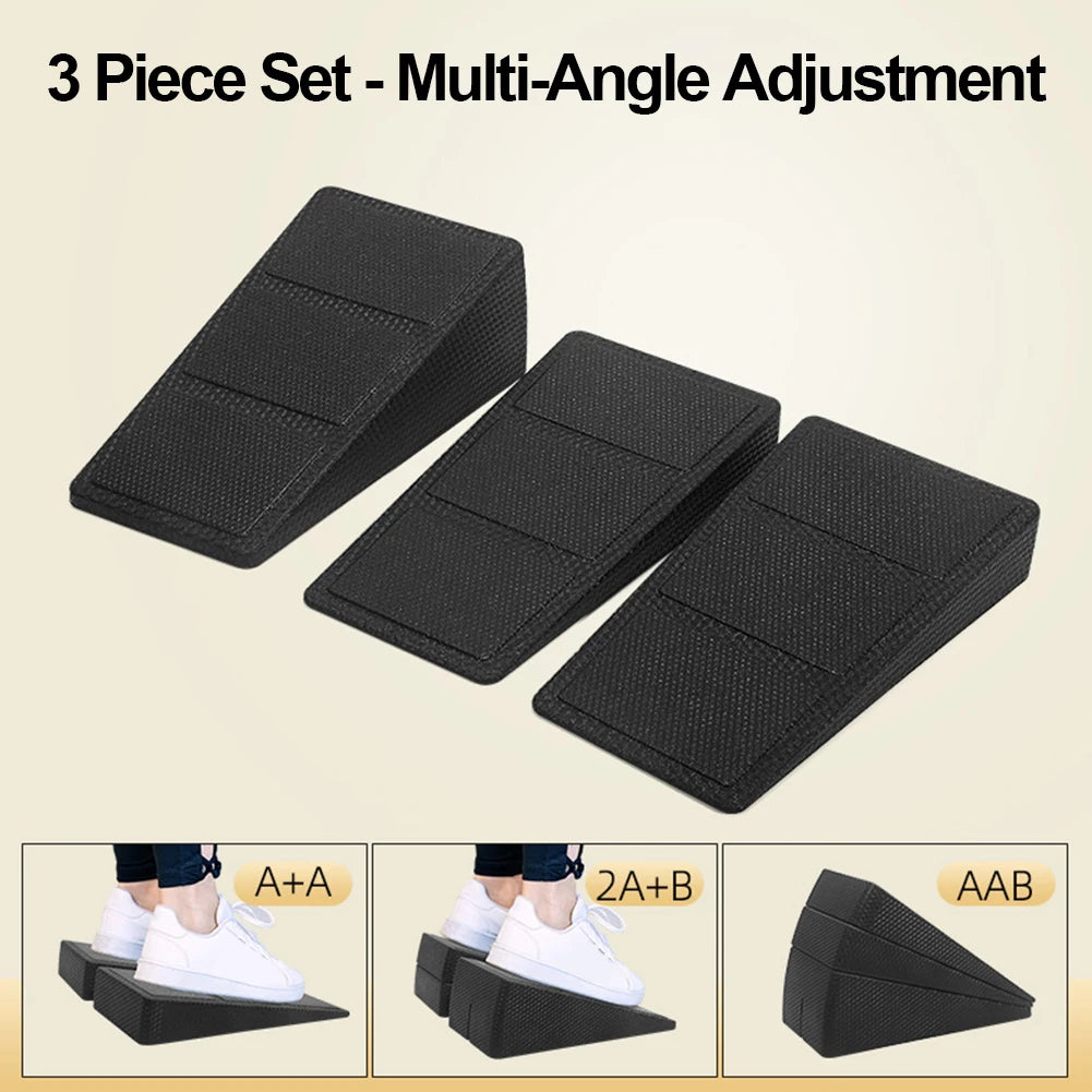3Pcs Squat Wedge Block Calf Raise Block Multi-Functional Foot and Calf Stretching Incline Adjustable for Yoga Fitness Workout