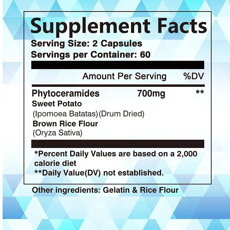 Phytoceramides Capsules - Natural Anti-Aging Skin & Hair Vitamins for Collagen Boost & Rejuvenation