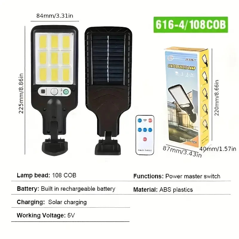 4 pc Solar Outdoor LED Wall Light with Human Body Waterproof Induction for Garden Terrace Garage Courtyard and Street Lighting