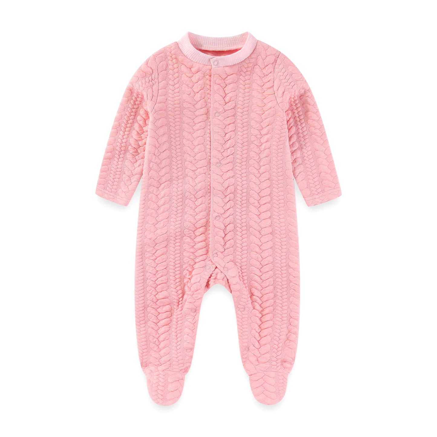 Solid Color Winter Baby Unisex Jumpsuits Warm Newborn Boy Girl Footed Rompers Infant Outfit