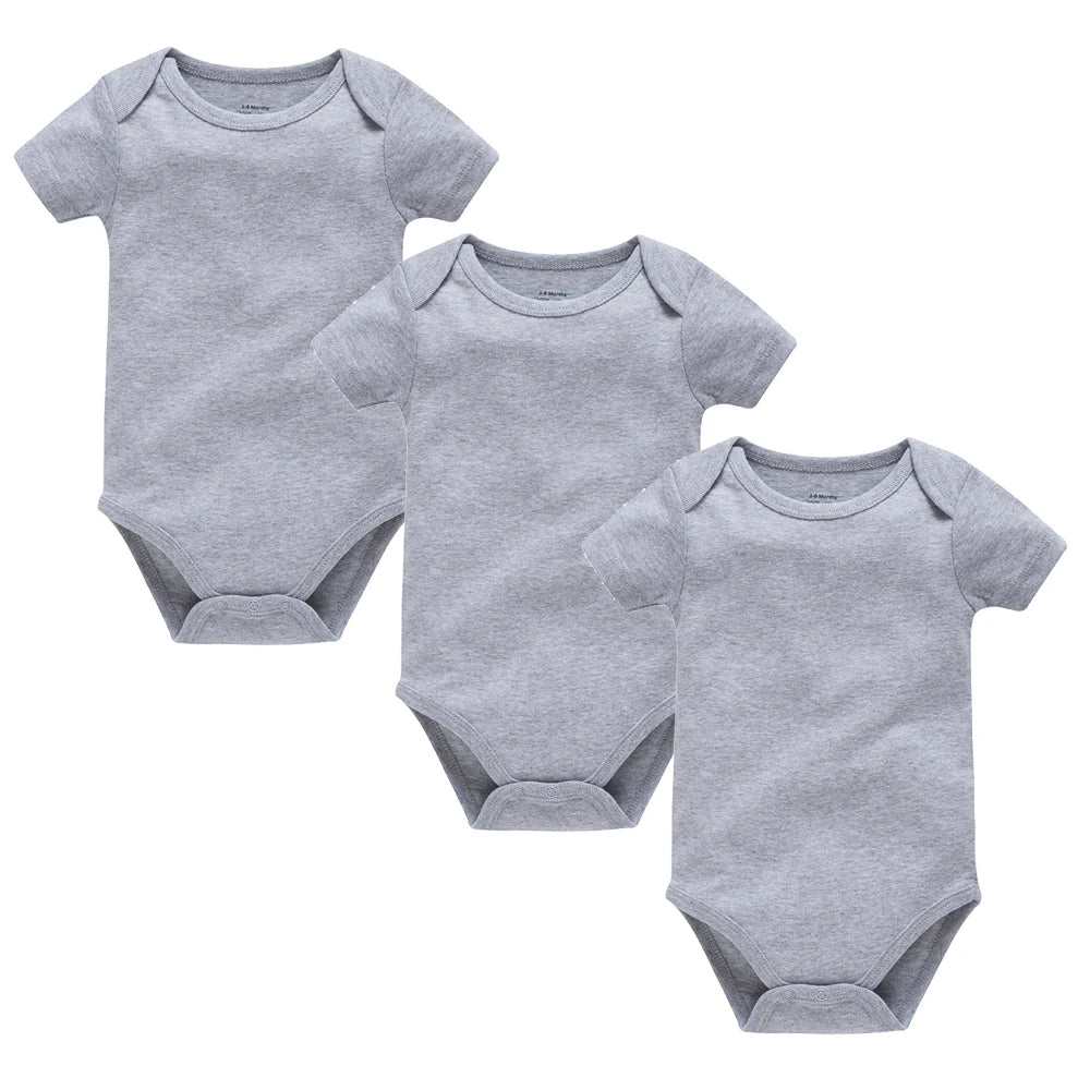 3Pcs Baby Boys Clothes 100%Cotton Solid Black Short Sleeve Blank Baby Bodysuits body bebe  Newborn Jumpsuit Plain 0-24 Months