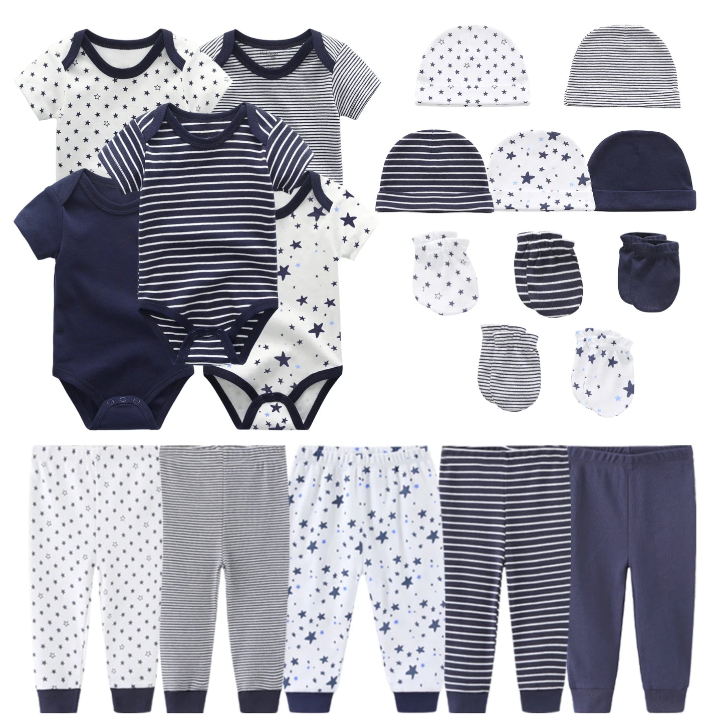20-Pack Cartoon Cute Newborn Boy Girl Clothing Set Cotton Soft Baby Essential 0-12 Months Infant Outfits Spring Fall Clothes