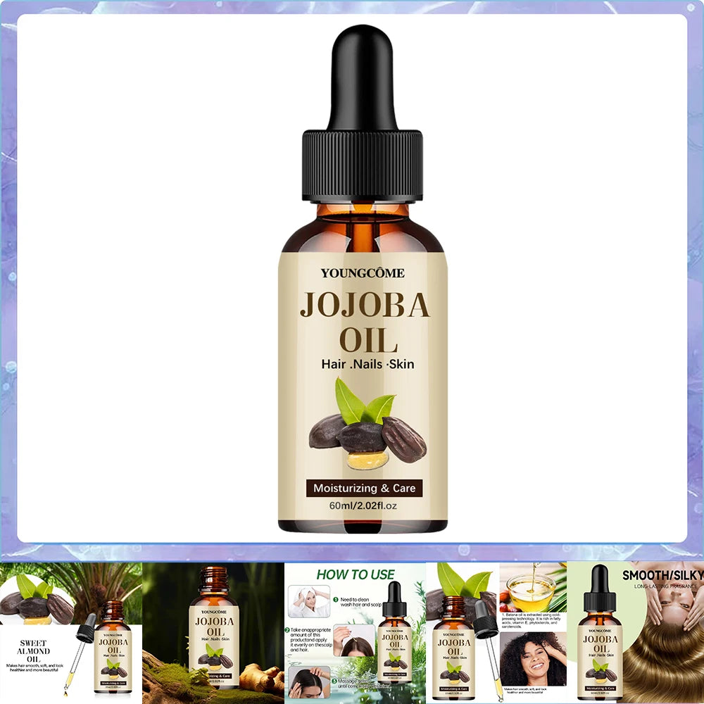 Organic Jojoba Oil, Pure Moisturizing Oil For Face, Hair, Skin Nails | Natural Cold Pressed Hexane Free Carrier Oil Hair Relaxer