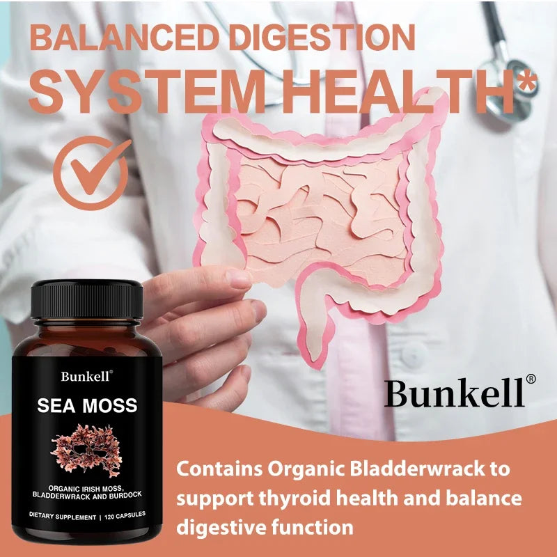 Vegetarian Organic Sea Moss Supports Immune System, Joint Health Intestinal Cleansing Detoxification & Cleansing Skin Supplement