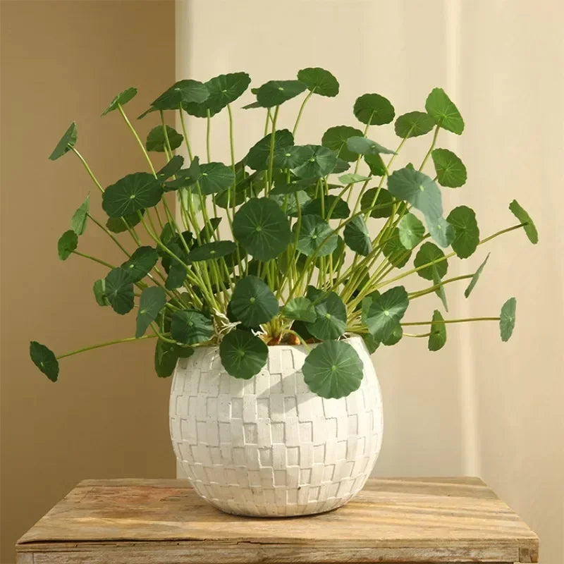 Artificial Lotus Plants Eucalyptus Leaves Plastic Tree Fake Plants Real Touch Copper Leafs For Home Office Decor