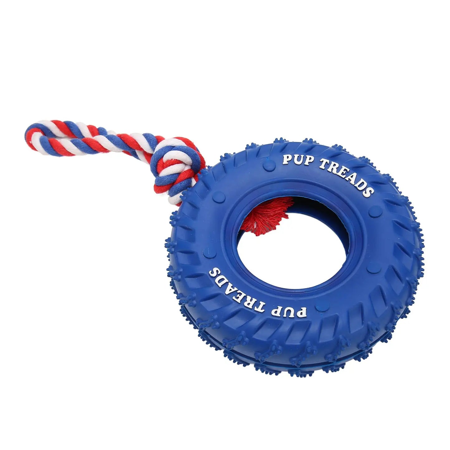 Natural Rubber Tire and Organic Cotton Rope Pull and Chew Dog Toy Heavy Duty Dog Tire Chewing Toy for Large Breed War Toy