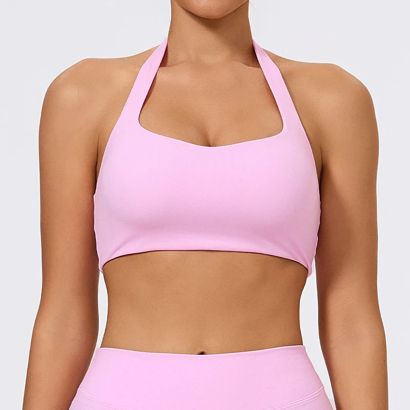 Ctenkevet New Women Gym Sports Bra Female Push Up Workout Yoga Underwear Breathable Soften Crop Top Female Backless Fitness Bras