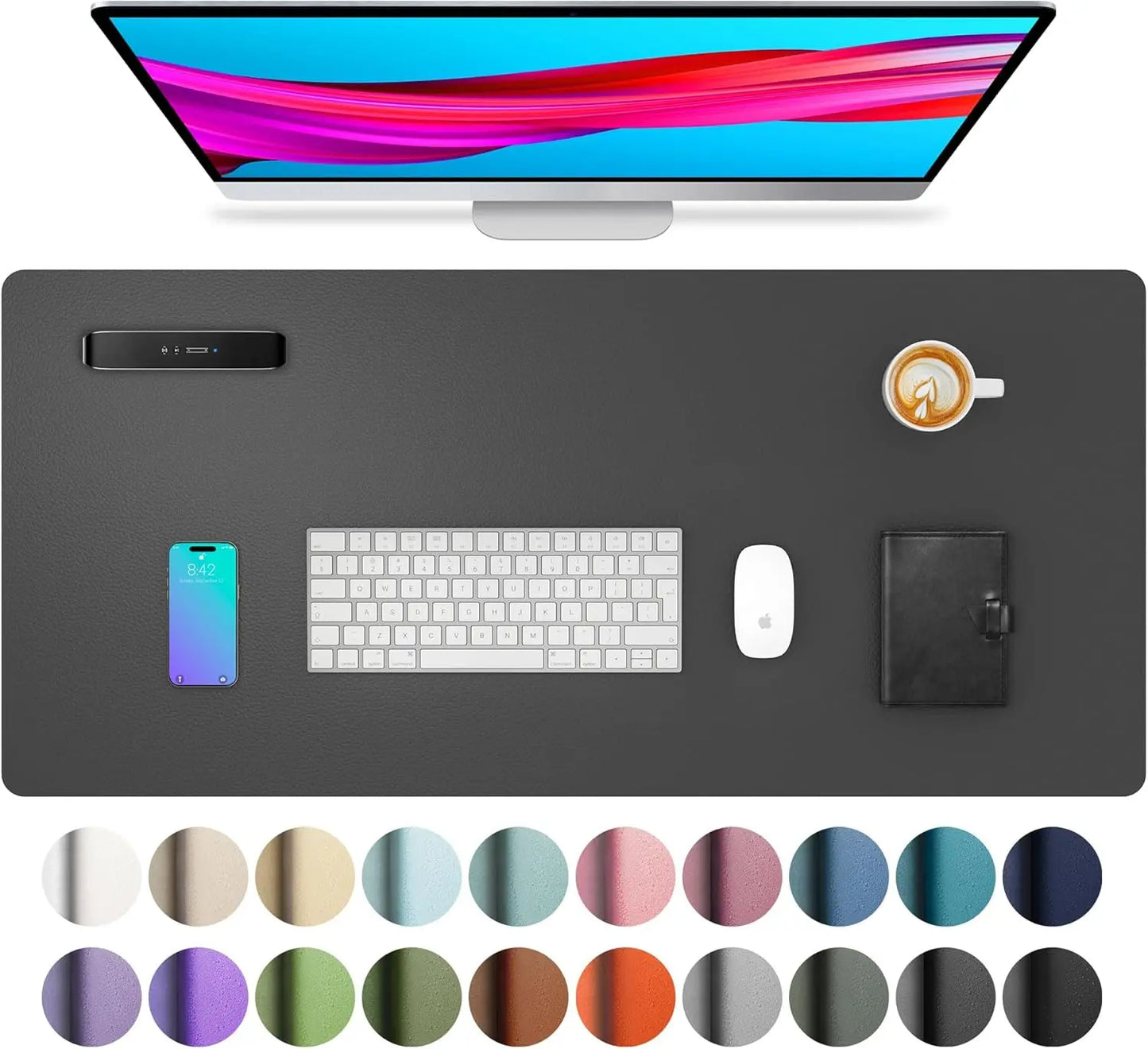 Mouse Pad Large Office Desk Mat ,Waterproof PU Leather Desktop Keyboard Desk Pad Gaming Mousepad Desk Writing Pad for home