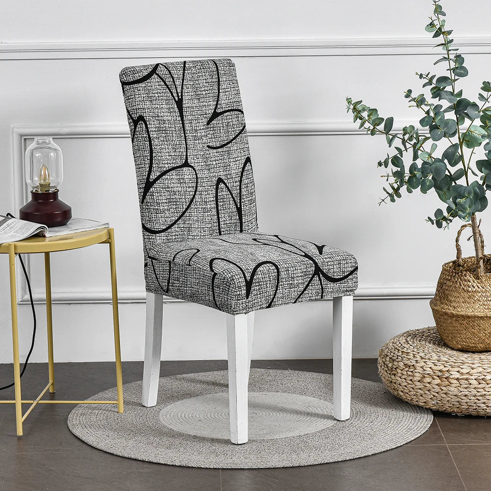 1/2/4/6pcs Dining Chair Slipcovers Stretch Geometric Printed Anti-Slip Chair Cover for Home Hotel Restaurant Banquet Living Room