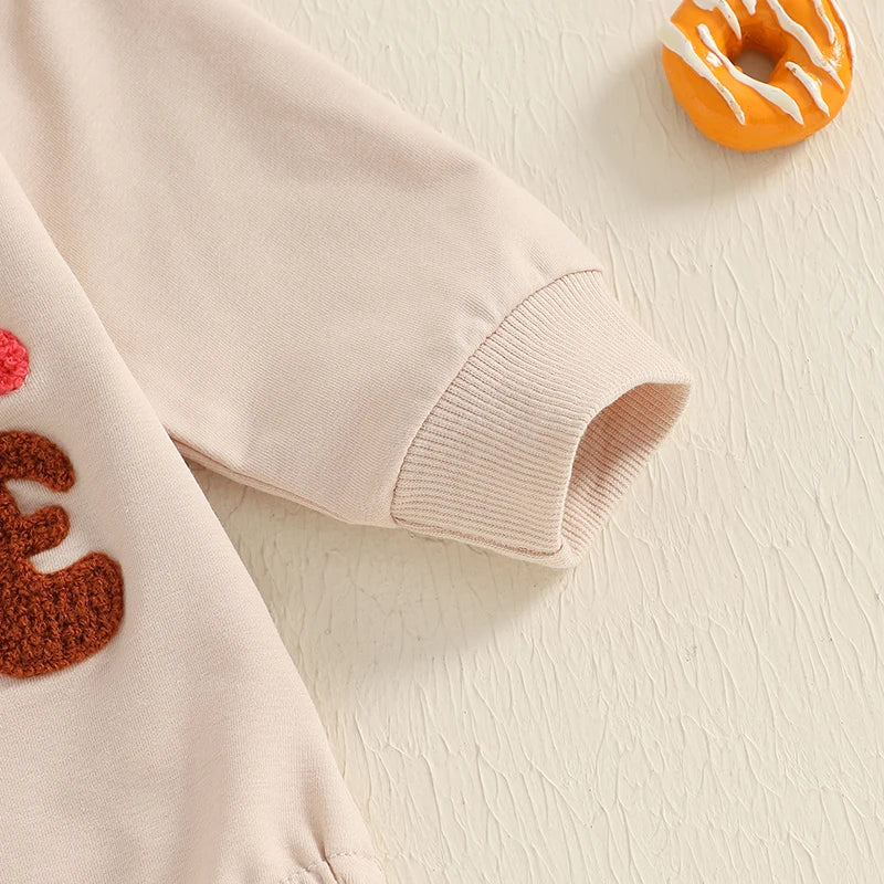 Thanksgiving Baby Romper with Embroidered Letters Long Sleeve Crew Neck Jumpsuit for Boys and Girls - Adorable Bubble