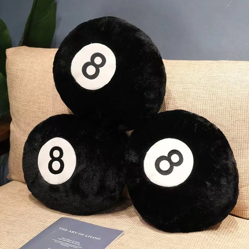 Nice Simulation Billiards 8 Ball Plush Pillow Stuffed Soft Eight Pool Players Home Decor Indoor Sport Creative Gift