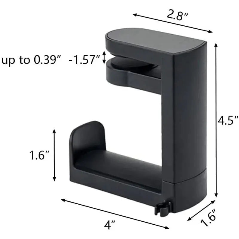 Under Desk Headphone Stand 360° Rotating Clip-on Headphone No Punch Holder Supports Earphones Display Rack Gaming Headset Hook