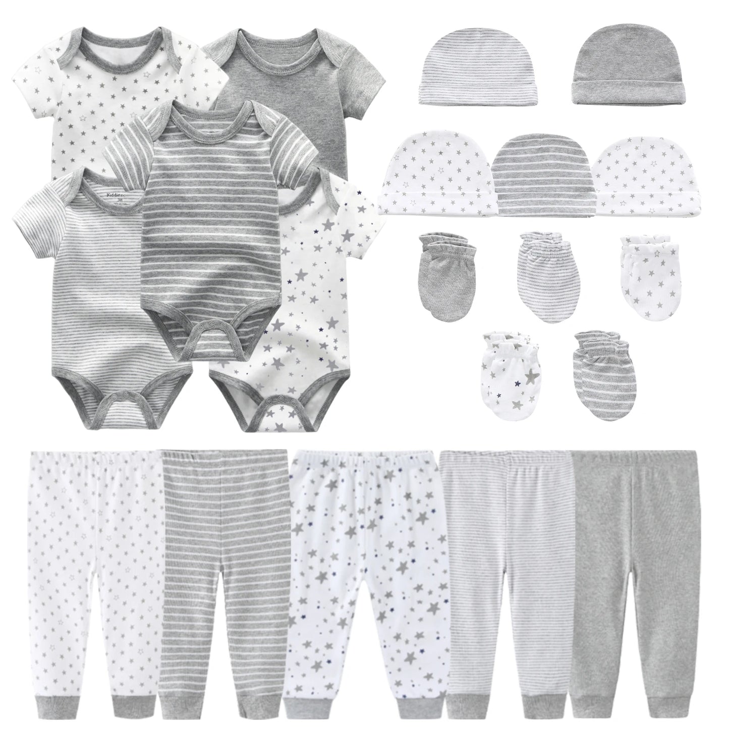 20-Pack Cartoon Cute Newborn Boy Girl Clothing Set Cotton Soft Baby Essential 0-12 Months Infant Outfits Spring Fall Clothes
