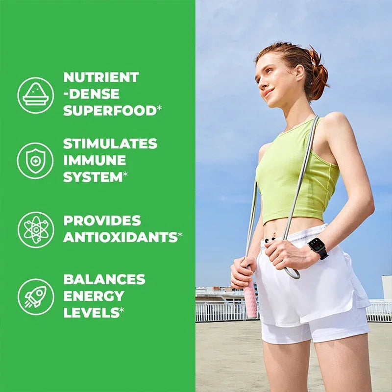 Spirulina Chlorella Capsules - Natural Energy and Glucose Control, Detoxification, Antioxidant