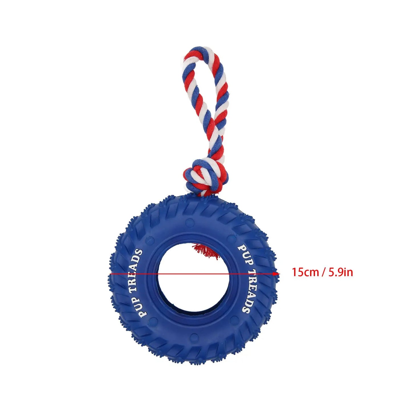 Natural Rubber Tire and Organic Cotton Rope Pull and Chew Dog Toy Heavy Duty Dog Tire Chewing Toy for Large Breed War Toy