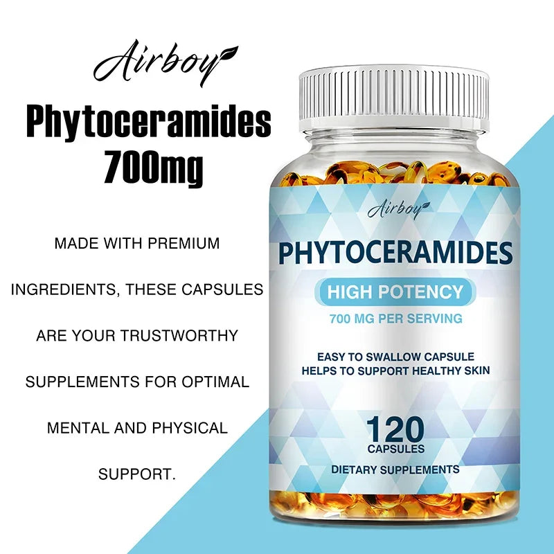 Phytoceramides Capsules - Natural Anti-Aging Skin & Hair Vitamins for Collagen Boost & Rejuvenation