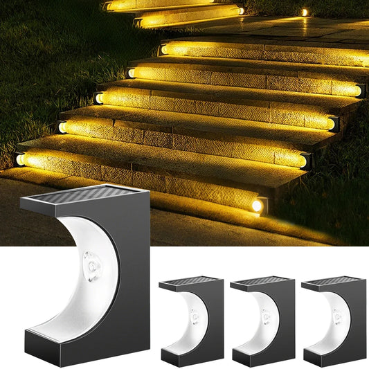 LED Solar Step Lights Outdoor Solar Stair Lights Waterproof Solar Powered Fence Light Garden Wall Light Deck Front Porch Yard