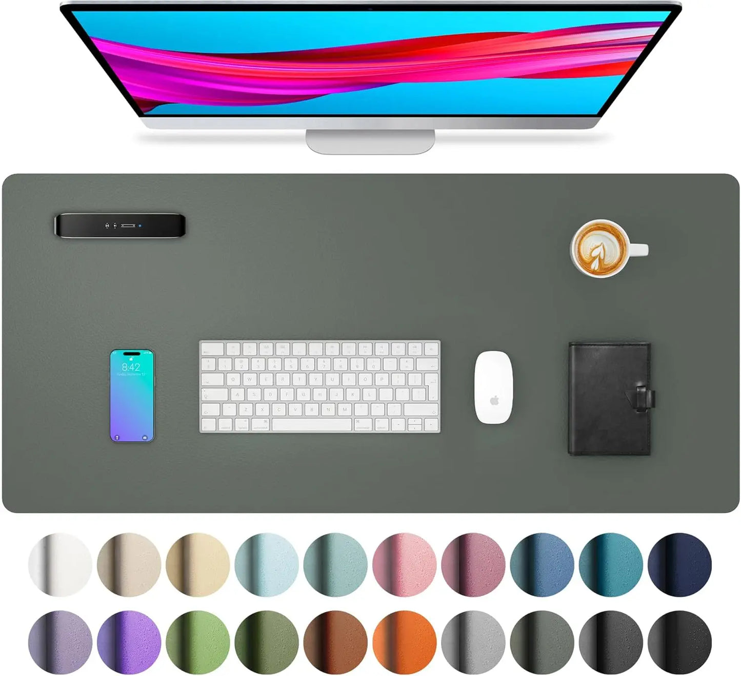 Mouse Pad Large Office Desk Mat ,Waterproof PU Leather Desktop Keyboard Desk Pad Gaming Mousepad Desk Writing Pad for home