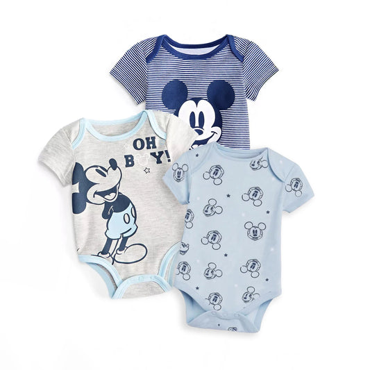 3Pcs Mickey Minnie Baby Boys Rompers Summer Spring Soft Cotton Baby Girls Climbing Clothes Newborn Bodysuits