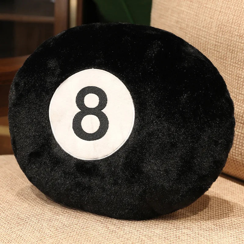Nice Simulation Billiards 8 Ball Plush Pillow Stuffed Soft Eight Pool Players Home Decor Indoor Sport Creative Gift