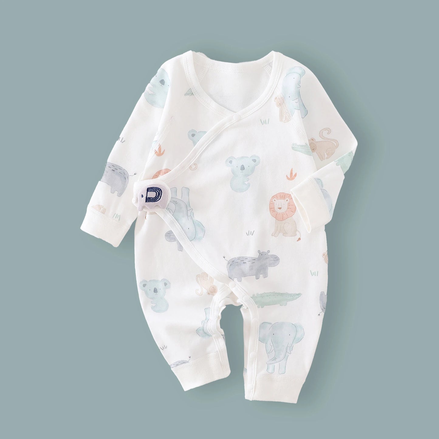 AYNIGIELL Spring Autumn Clothing New 0-6M Cotton Newborn Baby Girl Boy Romper Print Infant Jumpsuit Baby's Inner Clothing