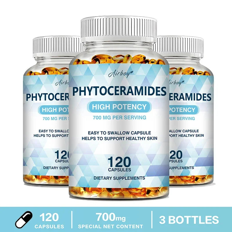 Phytoceramides Capsules - Natural Anti-Aging Skin & Hair Vitamins for Collagen Boost & Rejuvenation